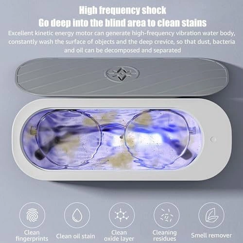 Youmex Mini Ultrasonik Temizleyici - Derinlemesine Temizleme, Zarfımsı Maddeler İçin Uygun, Güneş Gözlüğü, Mücevher, Parça Temizliği