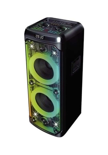 Acs-5 100w Güçlü Bluetooth Hoparlör 2x2 10 İnç Speaker Rgb Led Işıklı Parti Ve Karaoke Hoparlörü-130483