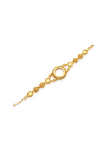 Altın Kaplama İmitasyon Desenli Yarım Çerçeveli Bileklik Blk-1190 Altın