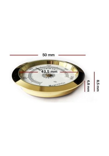 Analog Higrometre Nem Ölçer Humidor Puro Kutusu için Metal Çerçev N11.1836
