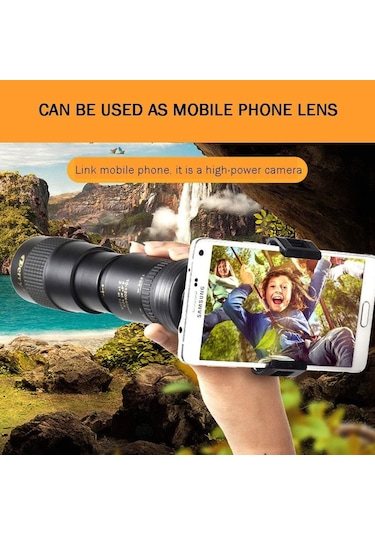 Teleskop 10 - 100x, Yüksek - Güç Yüksek Tanımlı Düşük - Hafif Gece Görüşü, Telefonla Kullan, İzle Ay