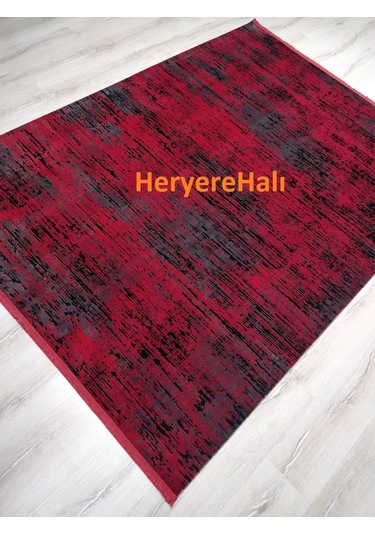 Eko Halı Sateen St 20 Kırmızı Hav Vermez Yıkanabilir Kaymaz Halı
