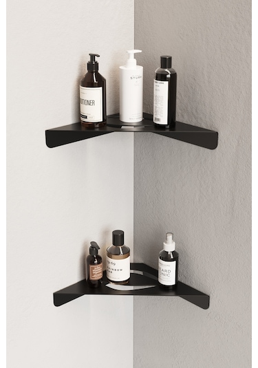 Zift Unique Paslanmaz Çelik Mat Siyah Banyo Köşeliği - Yapıştırılabilir Mat - Siyah