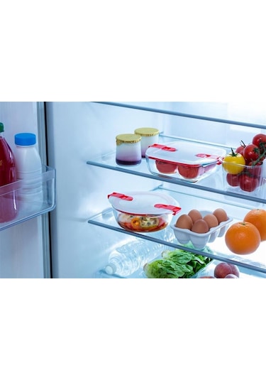 Pyrex Mikrodalga Dikdörtgen Saklama Kabı 2.5 L Çok Renkli