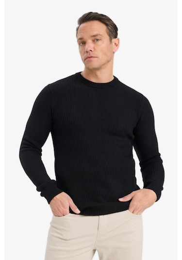 Defacto Standart Fit Normal Kesim Bisiklet Yaka Dokulu Triko Kazak C8814ax25wnbk27 Siyah Defacto Standart Fit Normal Kesim Bisiklet Yaka Dokulu Triko Kazak C8814ax25wnbk27 Siyah