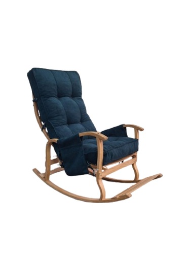 Enda Home Mosso Çift Minderli Ahşap Sallanan Sandalye Tv Baba Koltuğu Dinlenme Koltuğu Petrol Yeşili