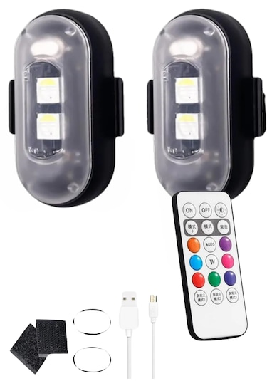 Kumandalı 2'li Çakar Led/şarjlı Mini Led Drone Uyarı Işığı