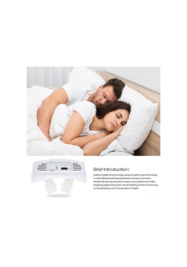 Hangfox Silikon Uyku Uyum Aleti: Akıllı Solunum Desteği İle Horlama Engeli, Beyaz