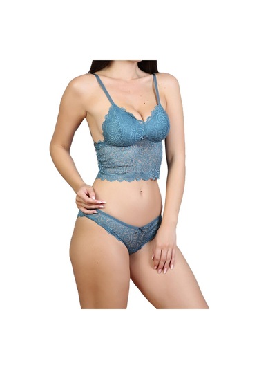 Nipora Kadın Dantelli Uzun Sütyen Takımı Bralet Takımı 80169
