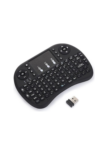 Novahub Vaorlo Mini Kablosuz Klavye 2.4ghz Hava Fare Dokunmatik Yüzey Android Pc Bilgisayar İçin El Tipi - Siyah Optik