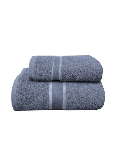 %100 Pamuk 2 Parça Kadın/erkek Banyo Duş Hamam Havlu Seti 90x150 Cm Antrasit