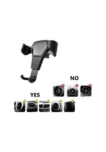 Hightower Evrensel Araç Havalandırma Telefon Tutucu Siyah, 360 Derece Dönebilir, Tek Elle Kullanım