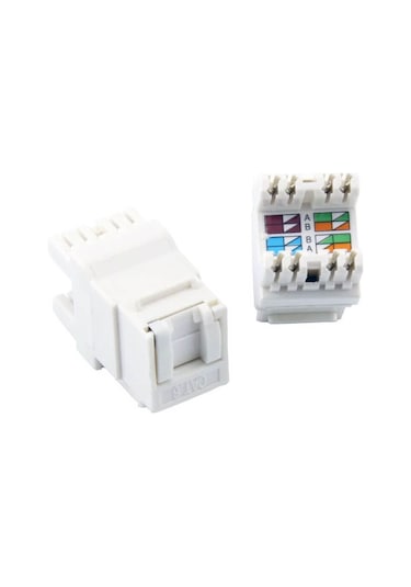 25 Adet - Rj45 Cat6 Utp 180 Derece Keystone Jack