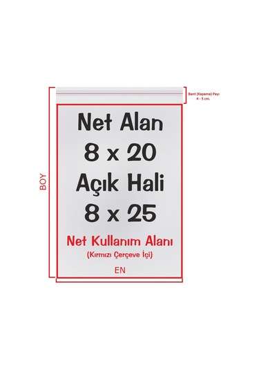 CarpCorn Şeffaf Bantlı Yapışkanlı Jelatin Poşet 8 x 20 + 5 CM - 8 x 25 CM 100 Adet