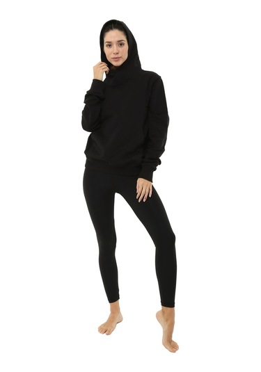 Scorp Heat Kapüşonlu Kadın Sweatshirt Siyah