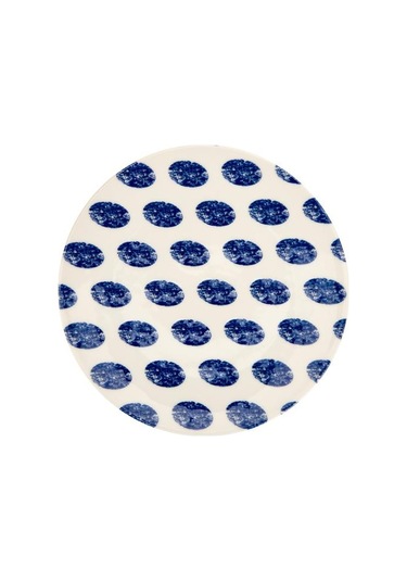 Tulu Porselen Madre Servis Tabağı - Mavi - 25 Cm Mavi