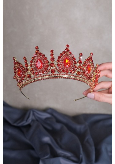 FdayAksesuar En Güzel Gelinlere Özel Ahu Damla Kristal Taşlı Gelin Kına Tacı FRDY31627