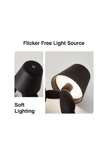 Oldfriend Metalume Sevimli Mavi Köpek Led Masa Lambası Dokunmatik 3 Renk Ayar Şarj Edilebilir Mavi