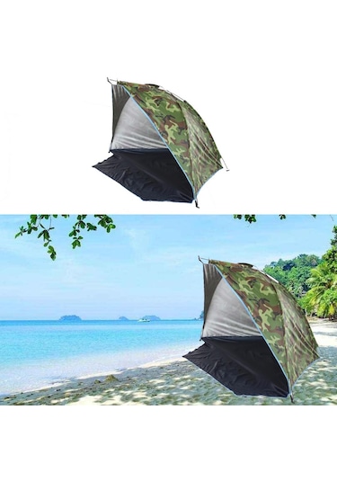 Suntek Plaj Çadırı Güneş Barınağı Gölgelik Açık Bahçe Kamuflaj Çok Renkli