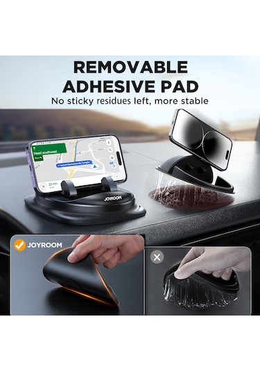 Joyroom Jr-zs354 360 Derece Dönebilen Kontrol Paneli Araç Telefonu Tutucu Siyah