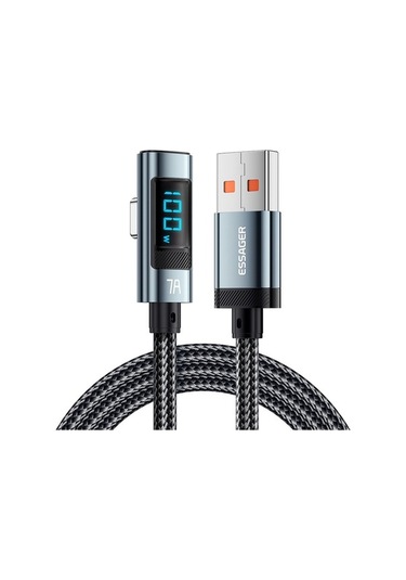 Pazly Esger 2m Dirsek 7a 100w Usb-a Tip-c Şarj Kablosu, Ergonomik, Dijital Ekran, Hızlı Şarj