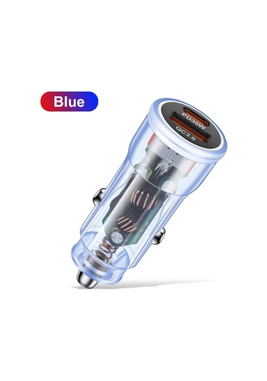 Vaorlo 48w Araç Şarj Cihazı Hızlı Şarj Usb + Pd Bağlantı Noktası Desteği Qc3.0 Hızlı Şarj Mavi