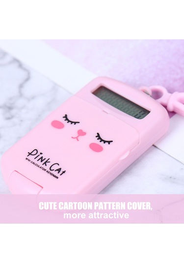 Aubyhe Sevimli Hayvan Desenli Katlanır Mini Hesap Makinesi Taşınabilir Ve Renkli Okul & Ofis Aracı Diğer