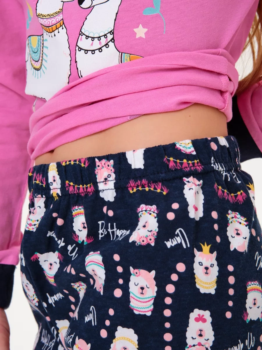 T-sod Pjama Şort Ve Uzun Kollu Üst İle 149822605 Pembe