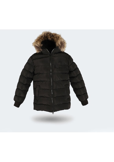 Slazenger  CALISTO NEW Çocuk Kapüşonlu Şişme Siyah Mont & Kaban