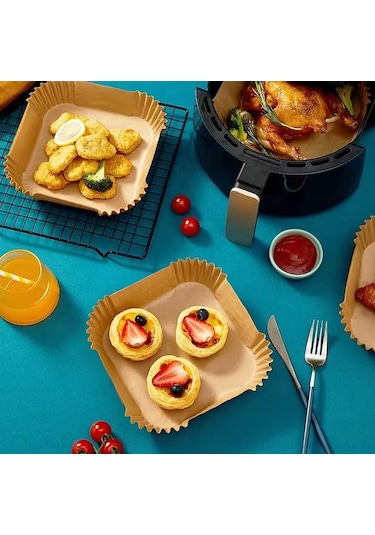 Büyük Boy Fritöz Pişirme Kağıdı 50 Adet Ahşap