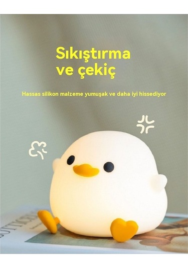 Pazly Gece Lambası Fasulye Ördek Okşama İndüksiyon Lambası Beyaz Beyaz