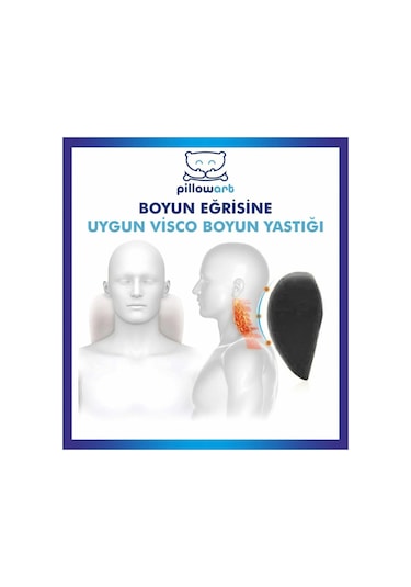 Pi Llowart Ortopedik Araç Boyun Yastığı, Visko Seyahat Yastığı, Oto Boyun Destek Yastıgı