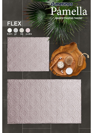Merinos Pamella 2 Li Banyo Paspas Takımı Flex Pudra Pudra Pudra