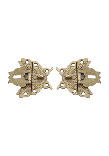 Ximistore9 Bronz Renkli Antik Zinek Alaşımlı Kutu Kilitleri 50x43mm - Ahşap Kutular İçin Dayanıklı 2 Adet Paket + Vida