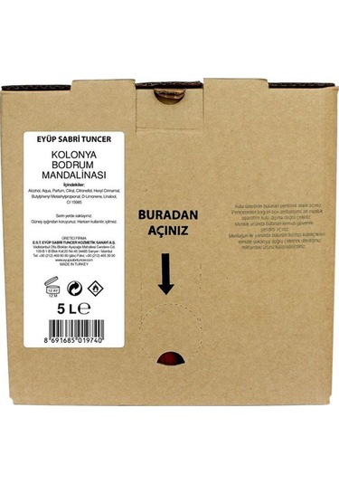 Eyüp Sabri Tuncer Bodrum Mandalinası Kolonyası 5 Lt Bag In Box