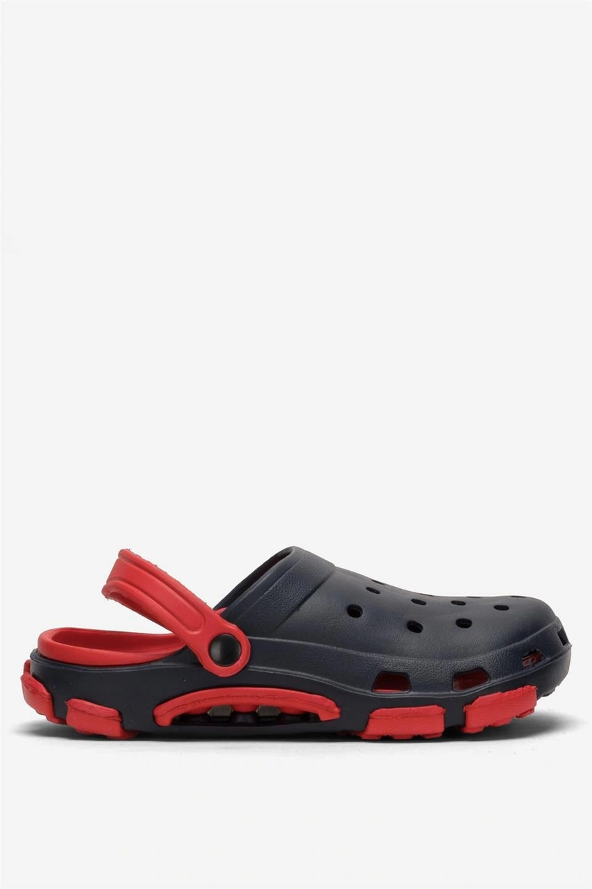 Unisex Çift Tabanlı Ortopedik Hemşire Doktor Aşçı Laboratuvar Deniz Havuz Terliği Sandalet Lacivert - Kırmızı Lacivert - Kırmızı