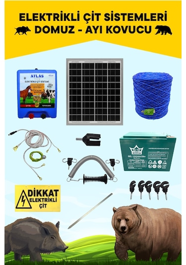 Atlas Elektrikli Çit 5 Yıl Garanti 500mt Profesyonel Set Ömürlük No1