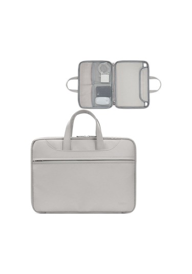 Baona Bn-q006 Pu Deri Tam Açılan Laptop Çanta 15 / 15.6 / 16 İnç Gri Siya