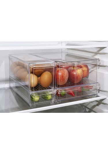 Idea Buzdolabı İçin Şeffaf Saklama Kabı 2'li Set 19900878 Beyaz