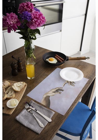 Dekoratif Baskılı Keçe Amerikan Servisi, Supla 2'Li Servis Takım  -425 Çok Renkli