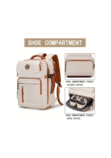 Dashanshop Havalimanı Onaylı 15.6 Inç Laptop Siyah Seyahat Sırt Çantası Erkek İş Ayakkabı Bölmeli Pudra