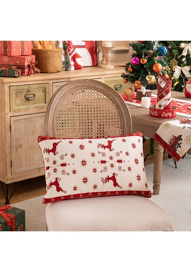 Noel Yastık Kılıfları, Mutlu Noeller Yastık Kılıfı Noel Yastıkları Yastıklar Dekoratif Yastık Kılıfı, Noel Kırmızı Yastık Kılıfı Dekoru 30 50cm Diğer