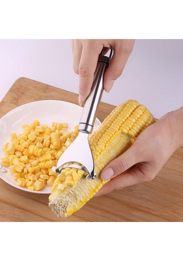 Paslanmaz Çelik Mısır Soyucu Mısır Harman Kolay Soyulan Mısır Harman Mısır Bıçakları Soyucu Mutfak Meyve Ve Sebze Araçları Gümüş