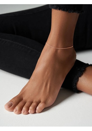 Mıx Jewelry Altın Gümüş Ayak Bilekliği 152572342 Altın