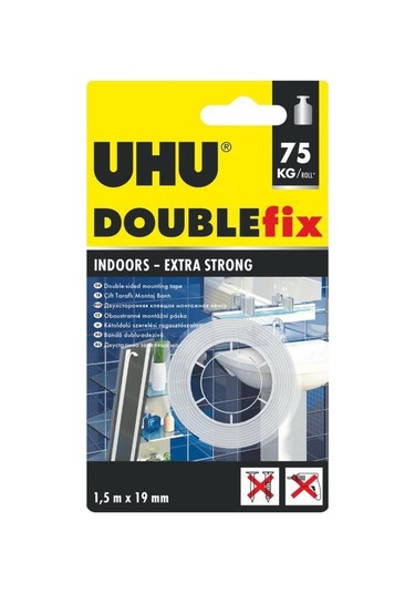 Uhu Doublefix Güçlü Çift Taraflı Montaj Bandı 1,5m X 19mm