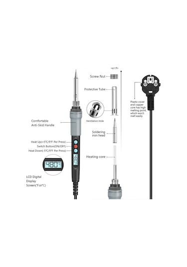 Handskıt El Skit 90w 180 480 Sabit Sıcaklık Elektrikli Havya Siyah