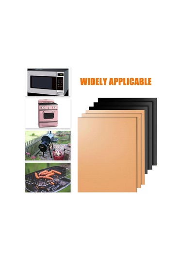 Jeemson Bronz 2 Adet Cam Fiber Izgara Matı - 33x40cm 0.2mm - 260 C Isı Dayanıklı - Kayma Özgür - Kolay Temizlenir - Fırın/ızgara Uygun Çok Renkli