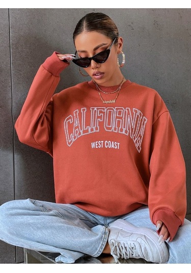 Kod Adr-shen Ezwear Letter Graphic Drop Shoulder Sweatshirt-trzksw35 Çok Renkli