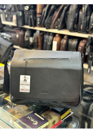 Trg Polo Siyahsunni Deri Omuz Çantası Siyah