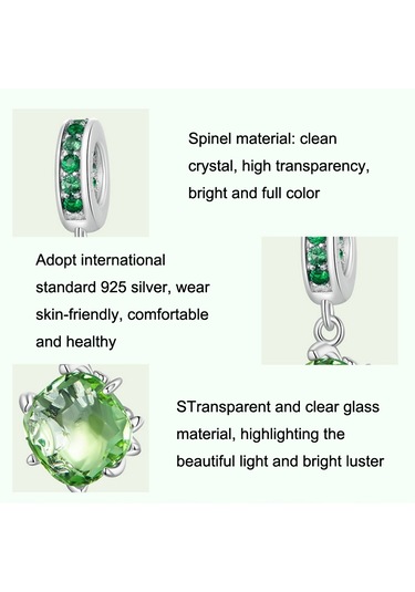 Bsc896 S925 Ayar Gümüş Yeşil Ağaç Hayat Dıy Kolye Bilezik Aksesuarları Çok Renkli